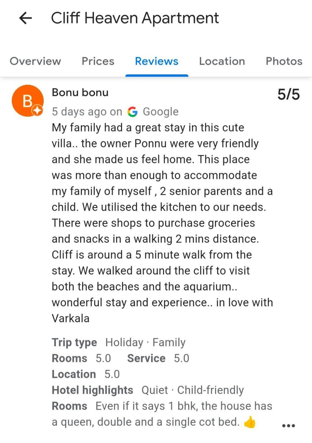 Cliff Heaven Apartment Варкала Екстериор снимка